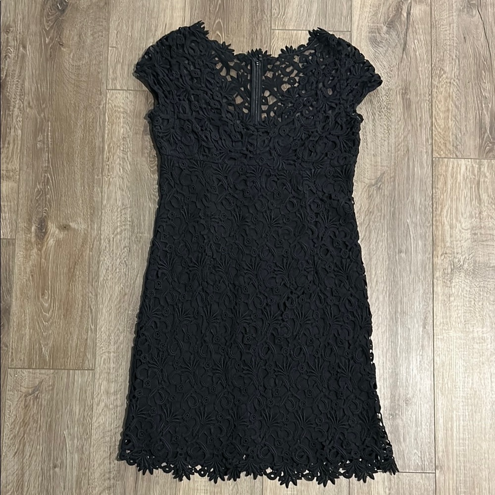 CHETTA B Elegant Black Lace Dress